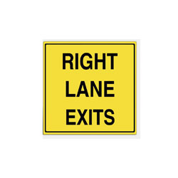 RIGHT LANE EXITS Traffic Sign (Non-freeway)