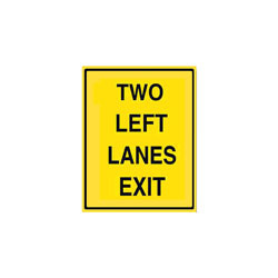 TWO LEFT LANES EXIT Traffic Sign (Non-freeway)