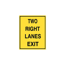 TWO RIGHT LANES EXIT Traffic Sign (Non-freeway)