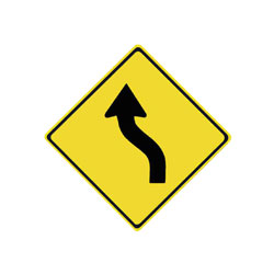 REVERSE CURVE Traffic Sign (Left)