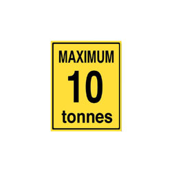 MAXIMUM TONNES ADVISORY Traffic Sign (Single Gross Weight)