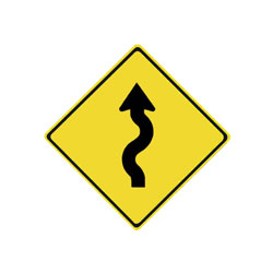 WINDING ROAD Sign (Left) | WA-6L Traffic Signs Sign | INPS