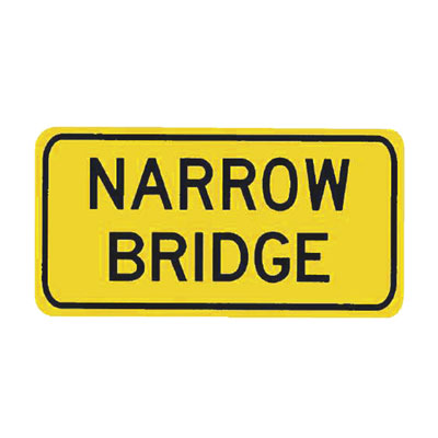 NARROW BRIDGE Tab Traffic Sign