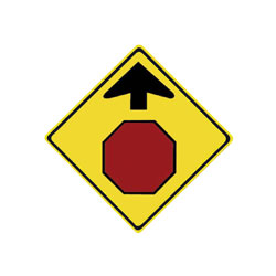 STOP AHEAD Traffic Sign
