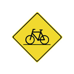 BICYCLE CROSSING AHEAD Traffic Sign