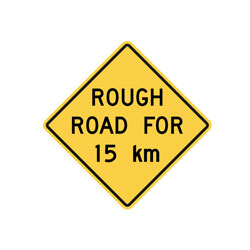ROUGH ROAD XX KM Traffic Sign 