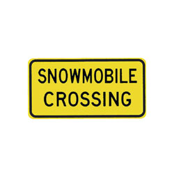SNOWMOBILE CROSSING Tab Traffic Sign