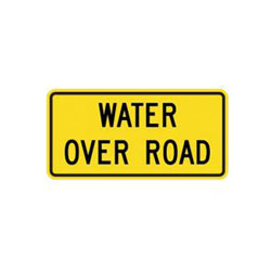 WATER OVER ROAD Tab Traffic Sign
