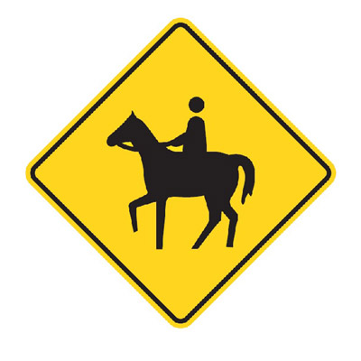 HORSE WITH RIDER Traffic Sign