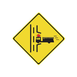 FIRE TRUCK ENTRANCE Traffic Sign (Right)