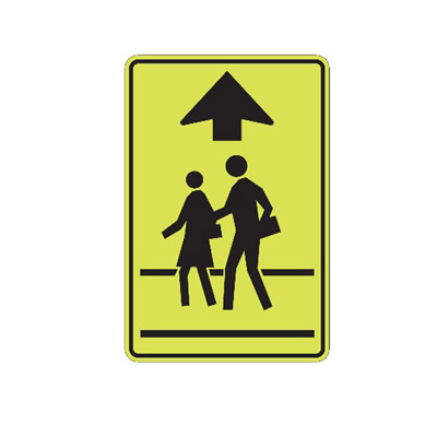 SCHOOL CROSSING AHEAD Traffic Sign