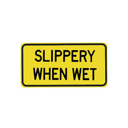 SLIPPERY WHEN WET Tab Traffic Sign