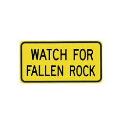 WATCH FOR FALLEN ROCK Tab Traffic Sign