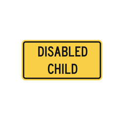 DISABLED CHILD Tab Traffic Sign