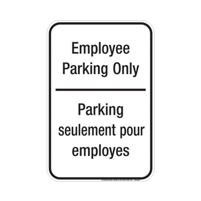 Employee Parking Only (Bilingual) Parking Lot Sign