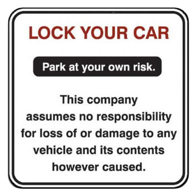 Lock Your Car Parking Lot Sign