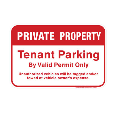 Private Property, Tenant Parking Only Parking Lot Sign