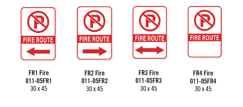 INPS Fire Route Parking Signs