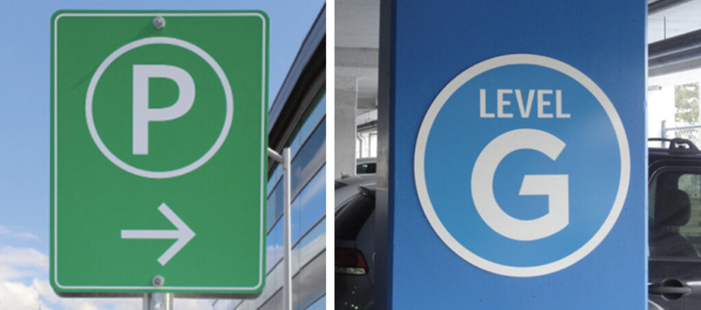 colour coded parking signs