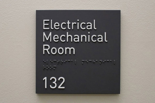 room identification sign braille