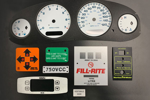 control panels different colours and shapes