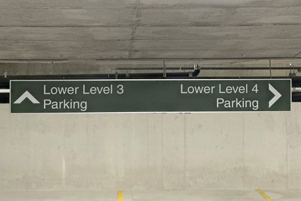 underground parking hanging sign
