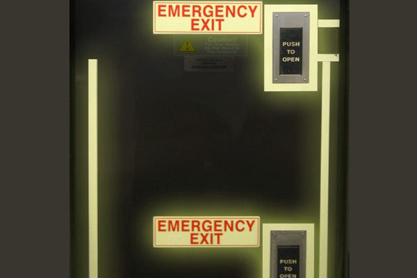 photoluminescent decals safety train