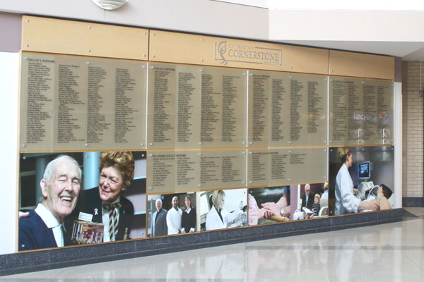 donor wall on glass printed hospital