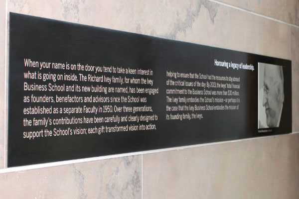donor recognition metal plaque wall