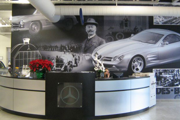 historical displays business lobby