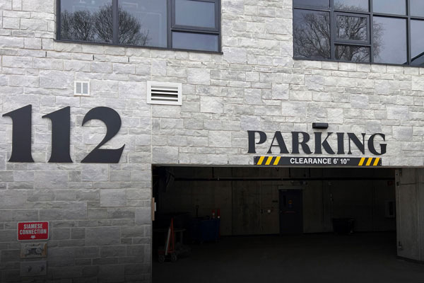 Custom parking garage sign parking clearance