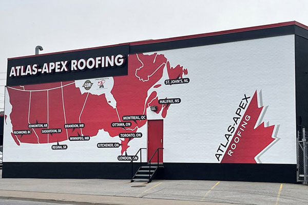 exterior wall graphics on brick