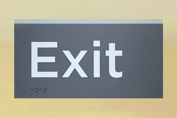 exit sign braille tactile signage