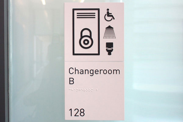 amenity sign braille community centre changeroom braille