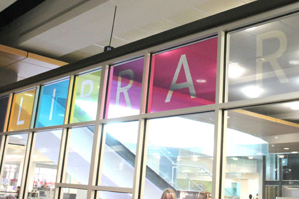 window film decorative public library glass
