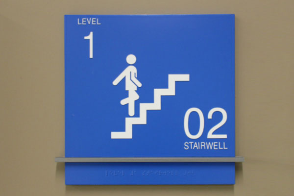 stairwell signs hospital level floor sign and area sign for exits